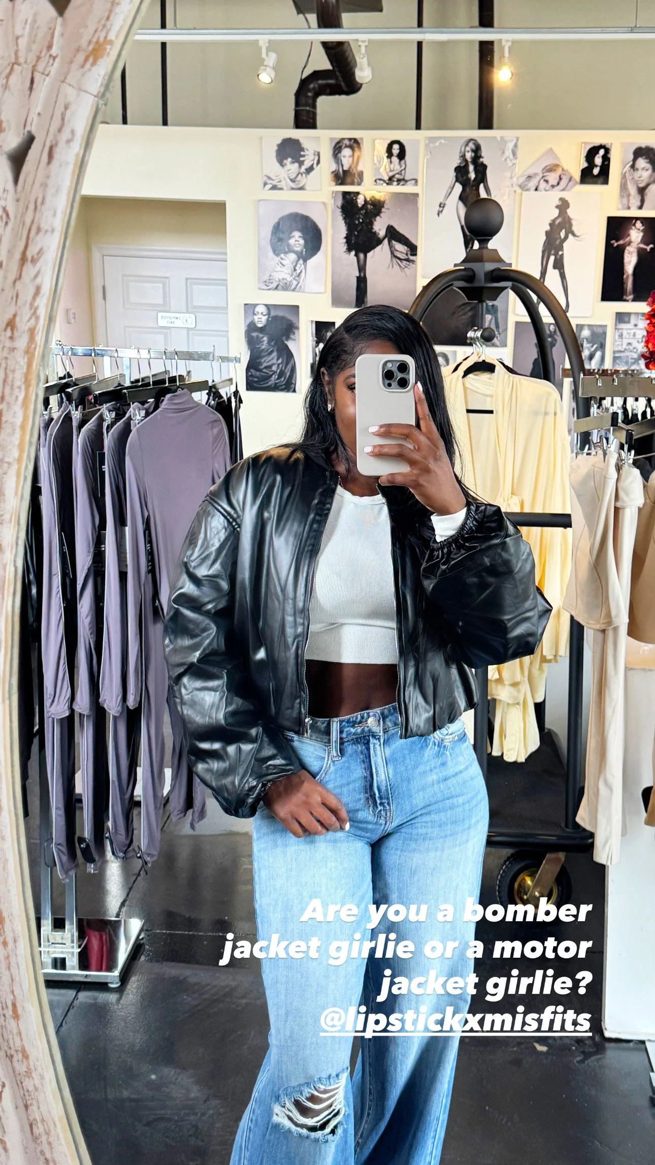 Faux Leather Bomber Jacket