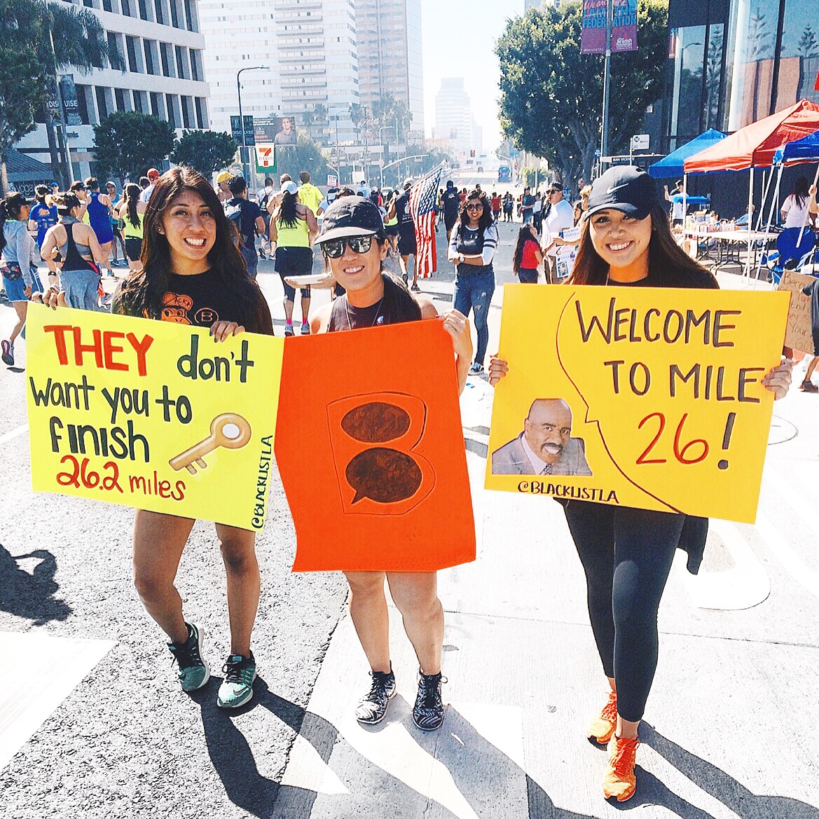 February 14, 2016 - Cheering on those running the LA Marathon with BlacklistLA. This day motivated me to run the LA Marathon next year.