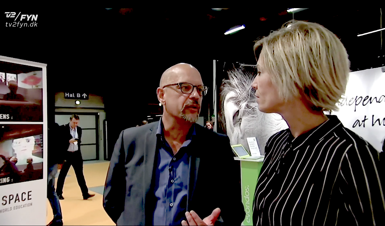 Erling Hjernø, Direktør MeWe Space og Pernille Kjær Nielsen, Businessreporter TV2 Fyn.