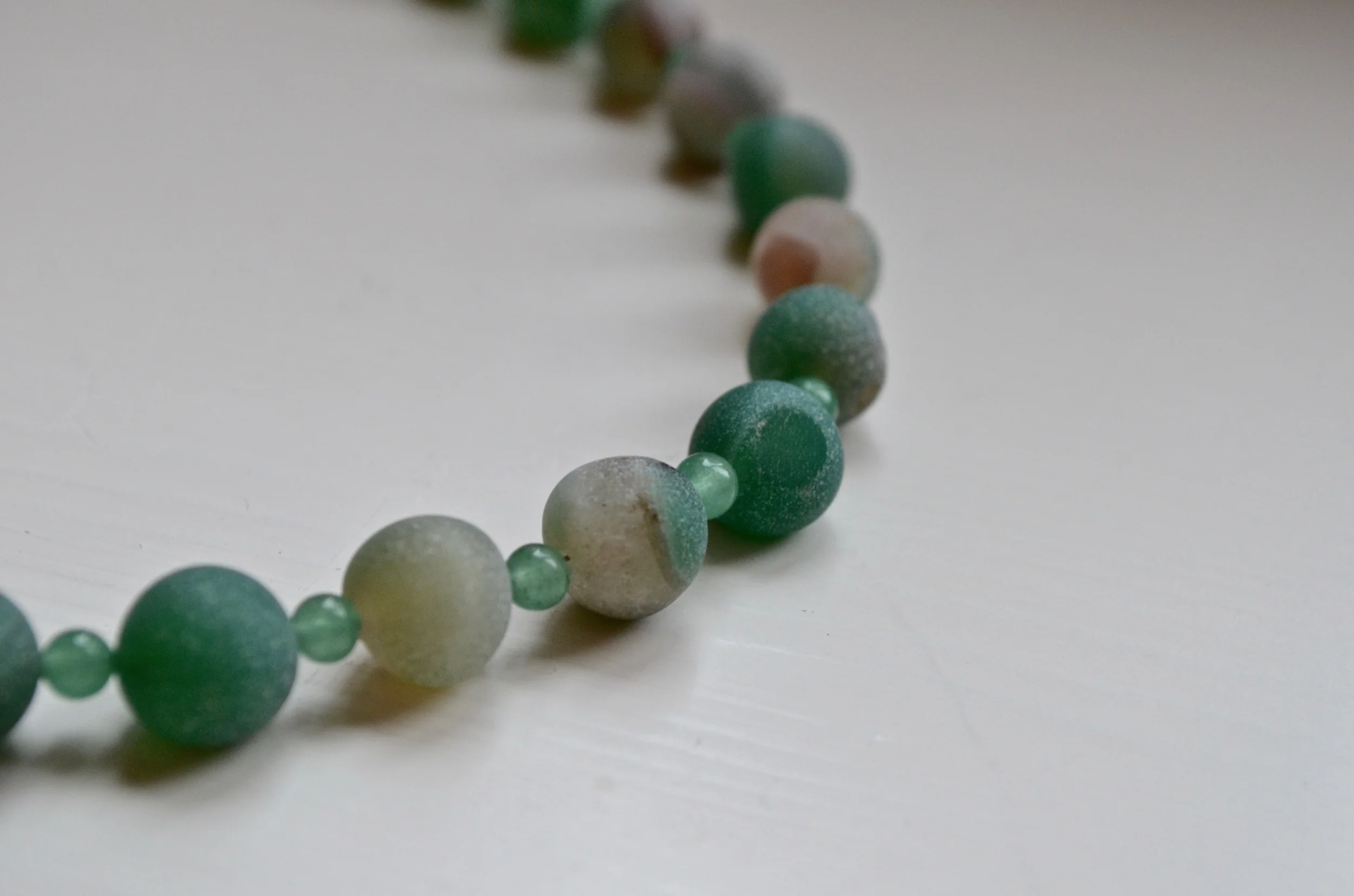 Green drusy agates