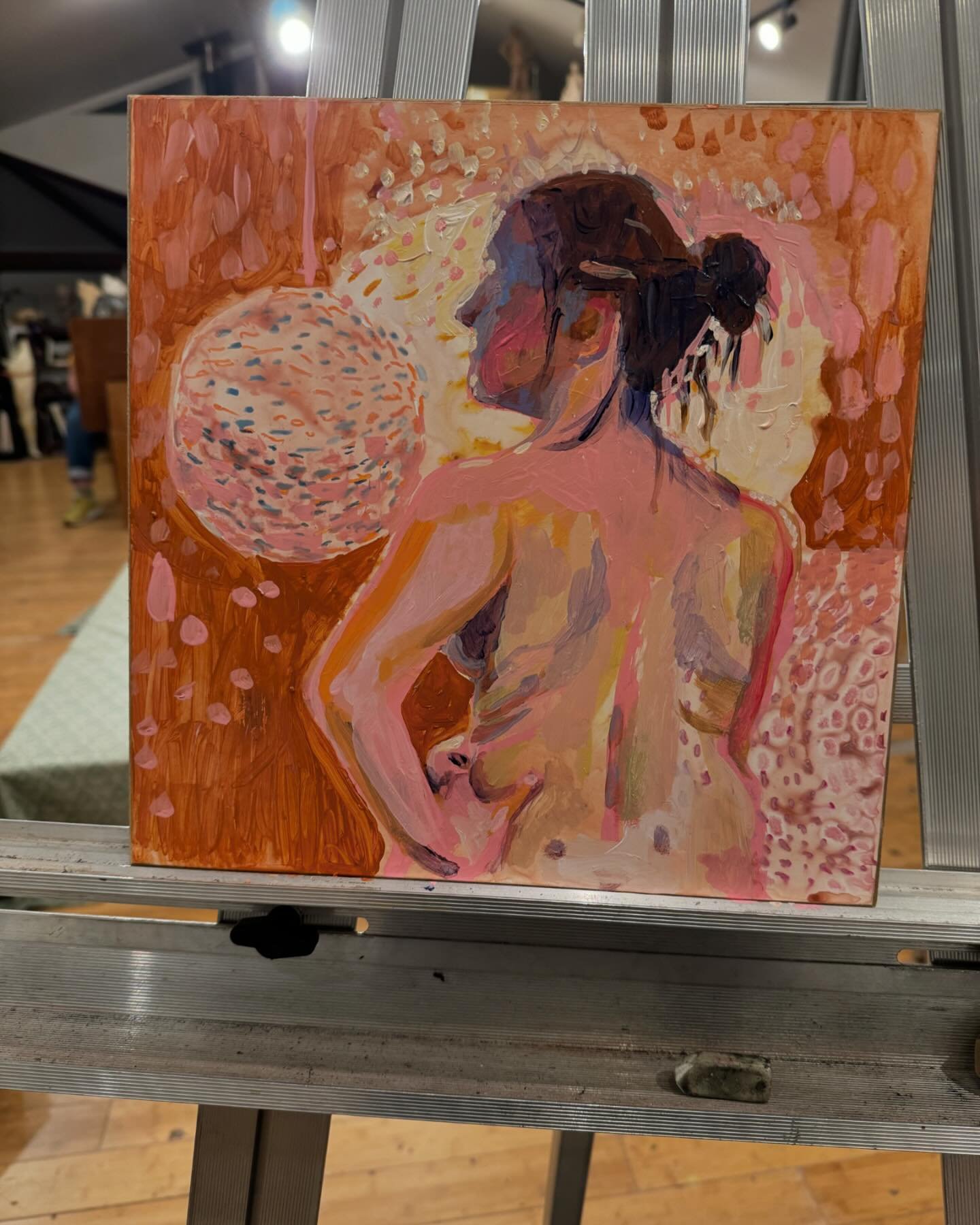 I&rsquo;m working on some large figurative paintings in my studio right now and wanted to get my eyes on a live model to study skin tones in acrylic, it&rsquo;s been awhile since I painted flesh. I&rsquo;d heard about a life drawing group on the isla