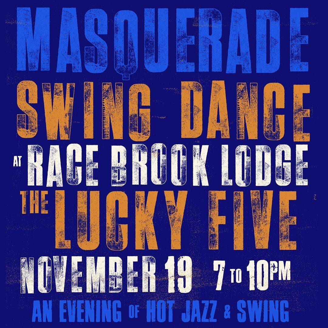 Saturday Nov 19  7 to 10pm #masquerade #swing #dance 💥💥💥💥 at @racebrooklodge Join Us for a mysterious Swingin&rsquo; good time! Libations food and fun! 

Tickets available at RBLodge website