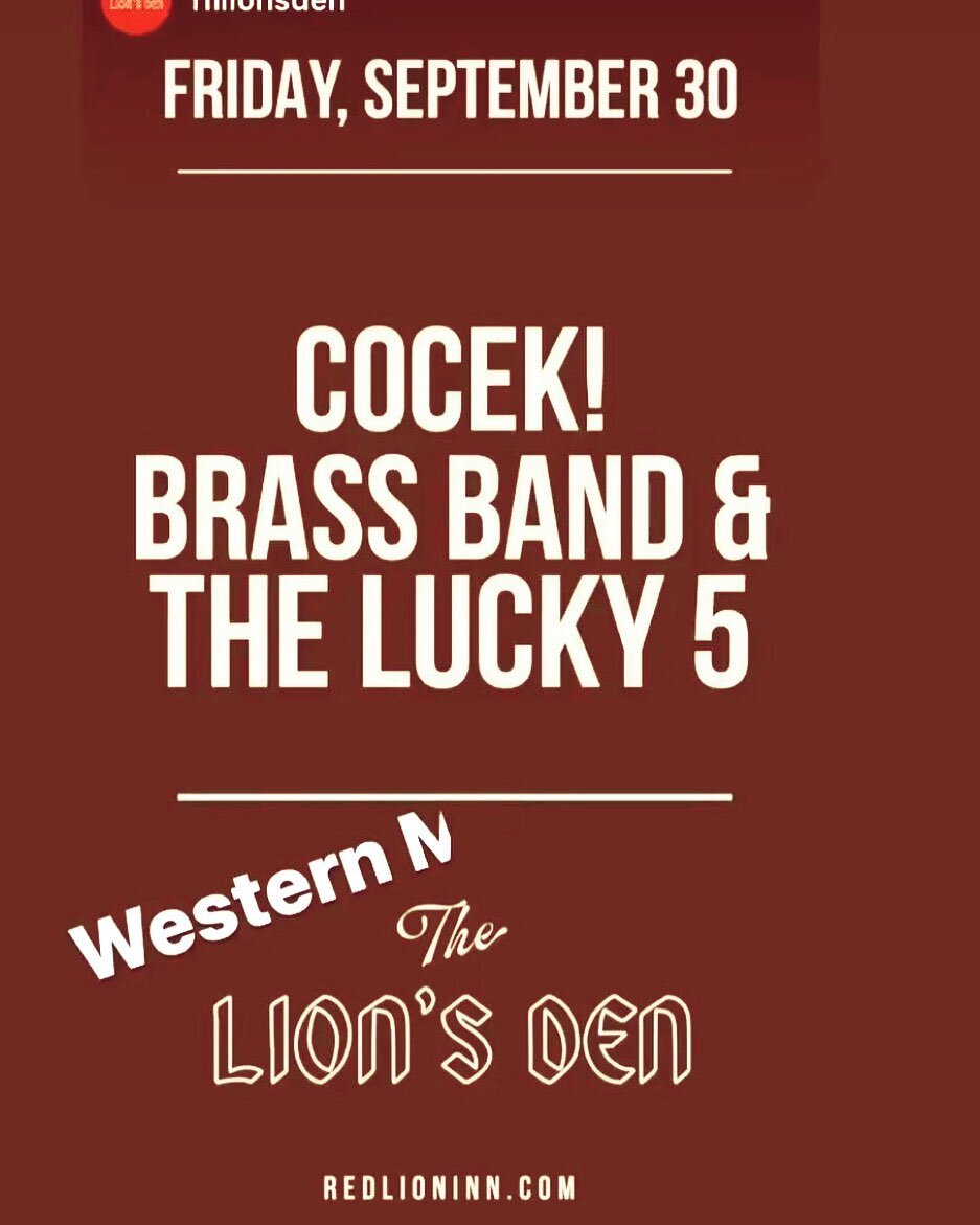 This Friday friends you should really come down to the @rlilionsden and see our great friends from Boston the @cocek_brass_band - they&rsquo;re an all original #brassband that will knock your socks off guaranteed.  As a bonus @the_real_lucky_5 will o