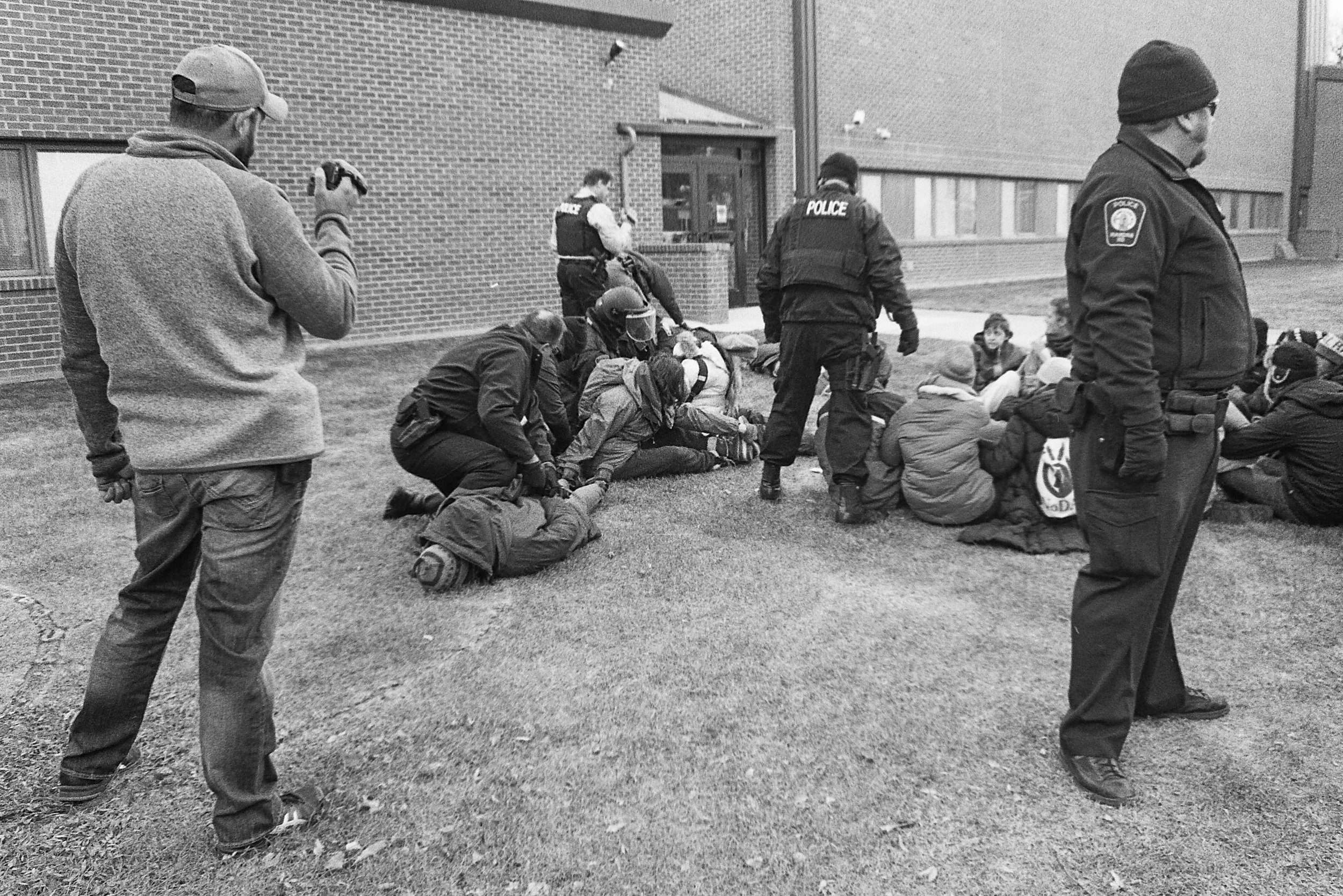 Sit in at Morton County Sheriff's Department. Mandan, North Dakota. November 2016