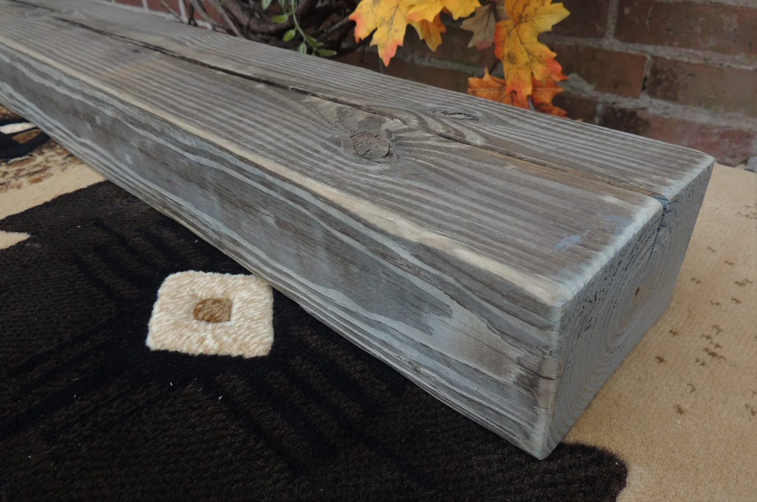 ON HOLD - DO NOT PURCHASE - Fireplace Mantel 43 x 5-1/2 x 3-1/2//Grey  Hue Barn Wood Mantelpiece — Harvestbilt