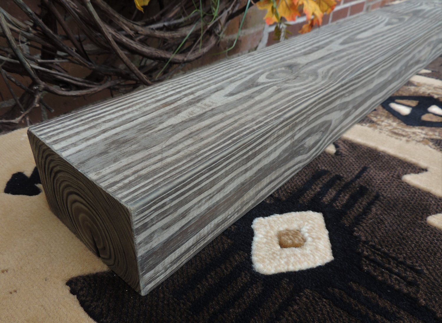ON HOLD - DO NOT PURCHASE - Fireplace Mantel 43 x 5-1/2 x 3-1/2//Grey  Hue Barn Wood Mantelpiece — Harvestbilt