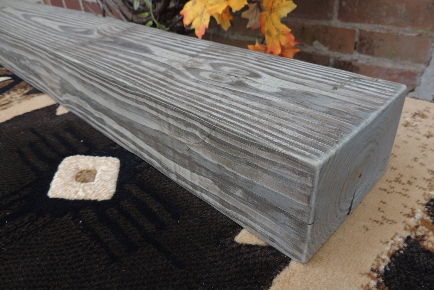 ON HOLD - DO NOT PURCHASE - Fireplace Mantel 43 x 5-1/2 x 3-1/2//Grey  Hue Barn Wood Mantelpiece — Harvestbilt