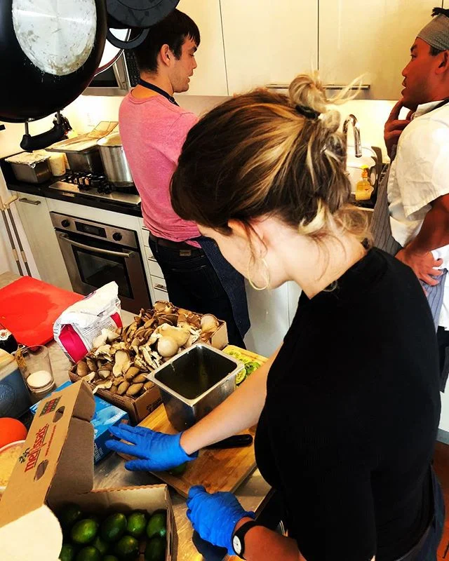 So much prep going down!! Those limes and oyster #mushrooms look amazing. #dtladinnerclub @mayfairhotella and @chineselaundrytruck @melissasproduce