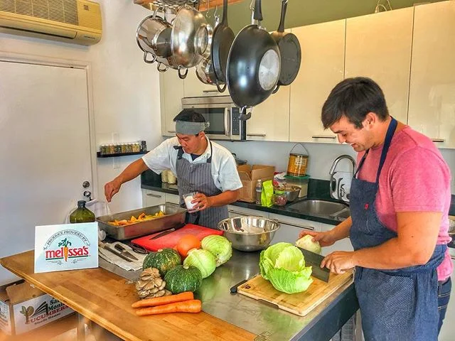 Chefs Leo and Jason prepping for tonight&rsquo;s #dtladinnerclub event with @chineselaundrytruck. Thanks to our sponsors @melissasproduce and @mayfairhotella - it&rsquo;s looking amazing already!! Are you on the list??? Link in bio to join.