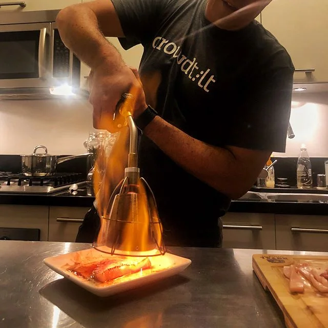 The #searzall torch is LEGIT for #blowtorch tuna - check pic two. This tuna is less than 24 hours off the #boat #dtladinnerclub