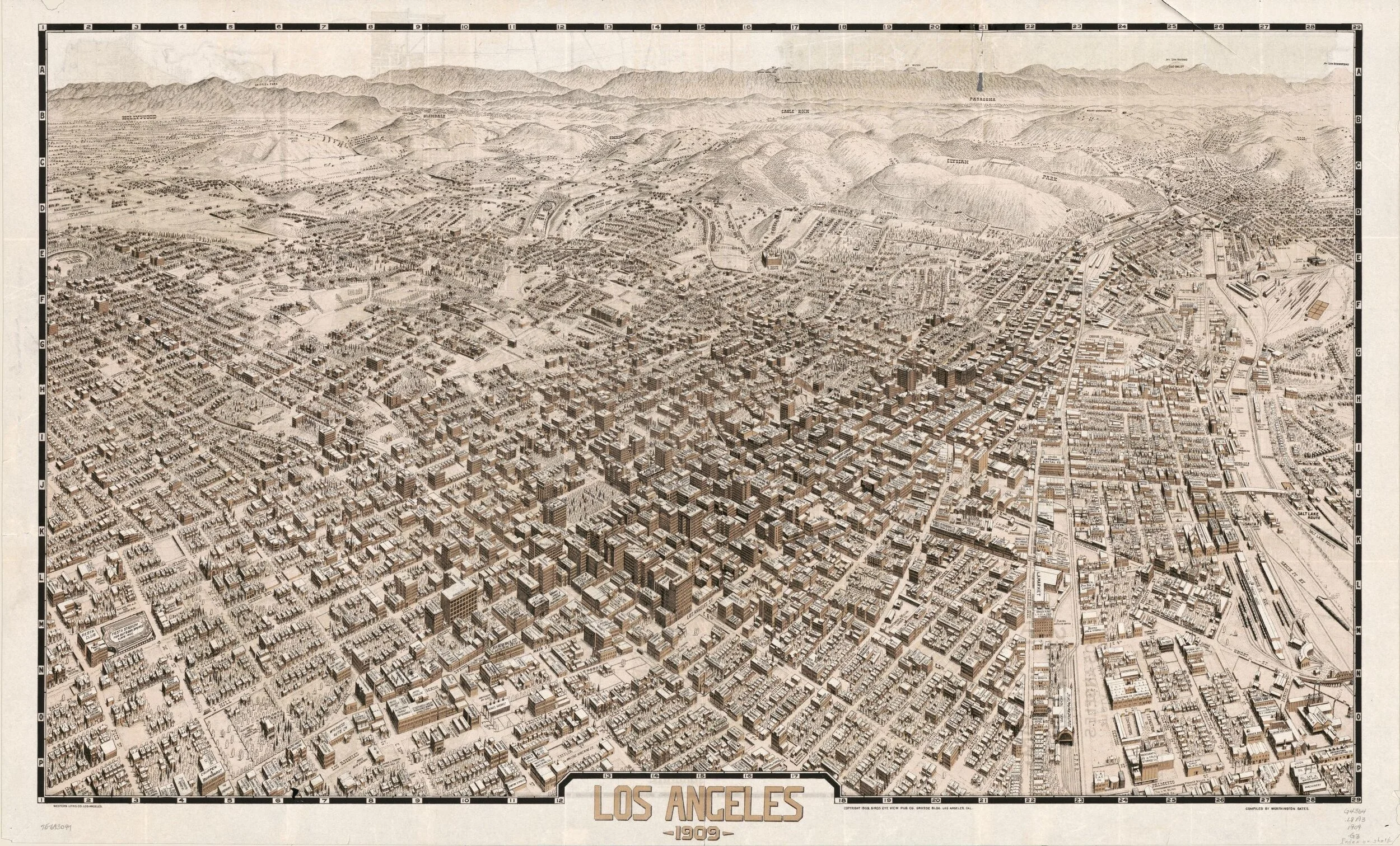 1909 Birdseye View and Street Map - A Complete Guide To The City
