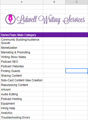 LWS podcast content brain dump ideas screenshot.png