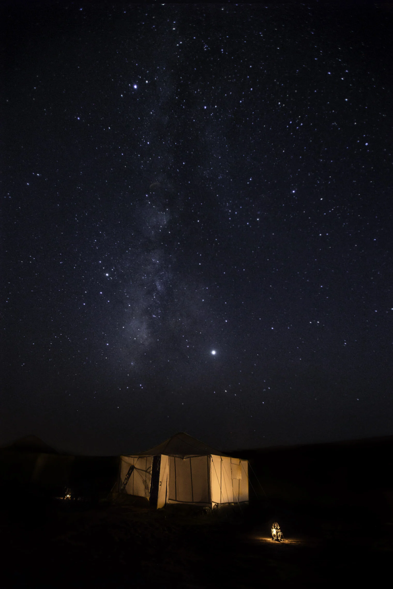 Our first night in our Camp Tent for the evening, Milky Way not as visible due to slight overcast.