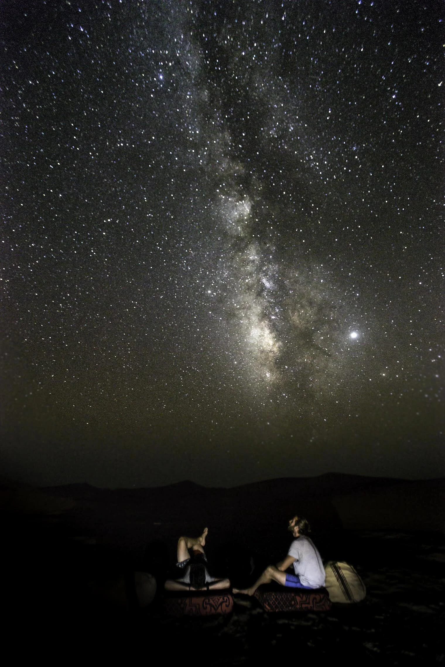 We pulled our mattresses out the tent deciding to sleep on the Sand-Dunes under the stars, A truly magical evening.