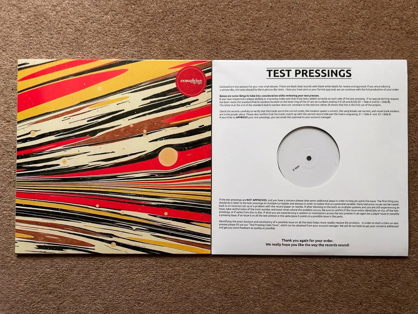 It&rsquo;s a year today since we released Sit Tight. To celebrate we&rsquo;re giving away four signed test pressings of the album, as seen here.

To win one, comment below with the answer to this little trivia question:

What was the name of the firs