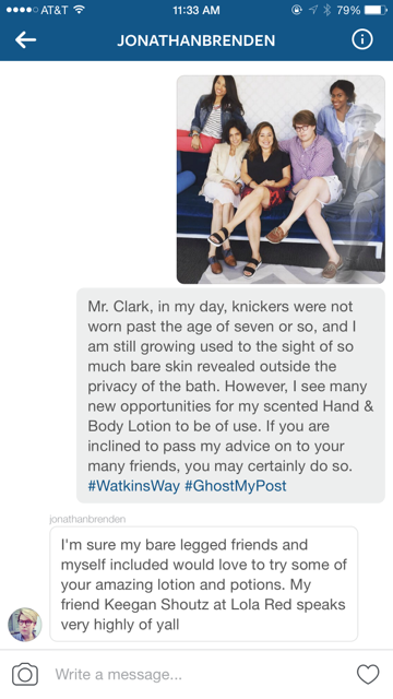  The ghost of J.R. Watkins insinuates himself into the Instagram photos of editors and journalists via Direct Message--always imparting a bit of 1860's wisdom.&nbsp;&nbsp;&nbsp;&nbsp; 