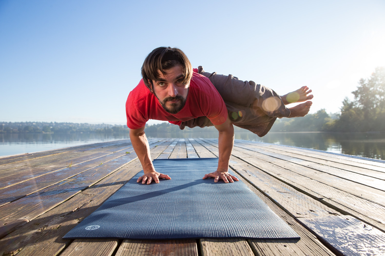  Scott Rinckenberger in crow pose. Green Lake, WA 