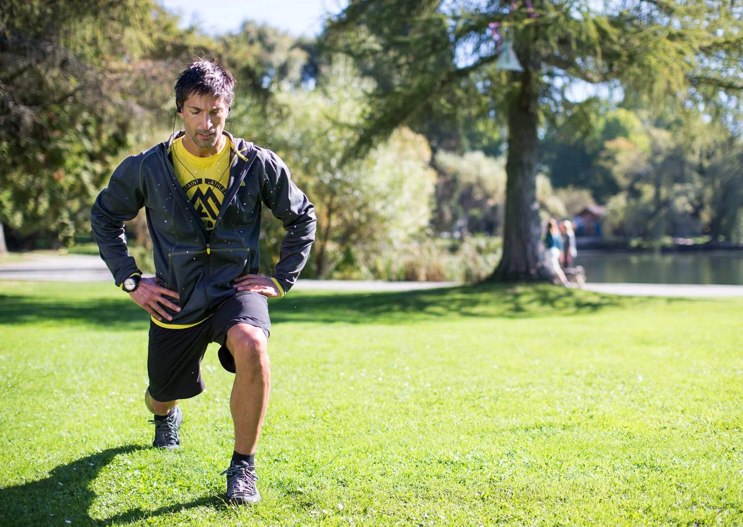 Pre-run warm-up. Green Lake, WA