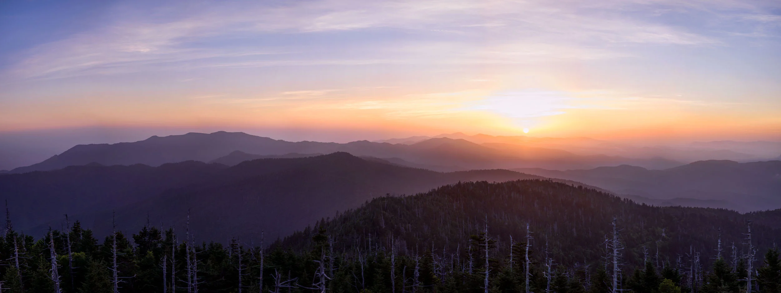 Sunrise over the Great Smoky Mountains National Park, Tennessee