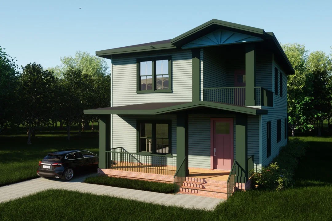 Old Shandon New Construction front elevation. Rachel DeBacker Architect.