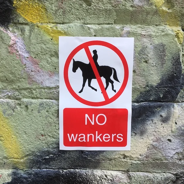 No Wankers Sticker by Chris Blake Chappell