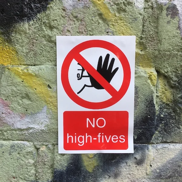 No High-Fives Sticker by Chris Blake Chappell