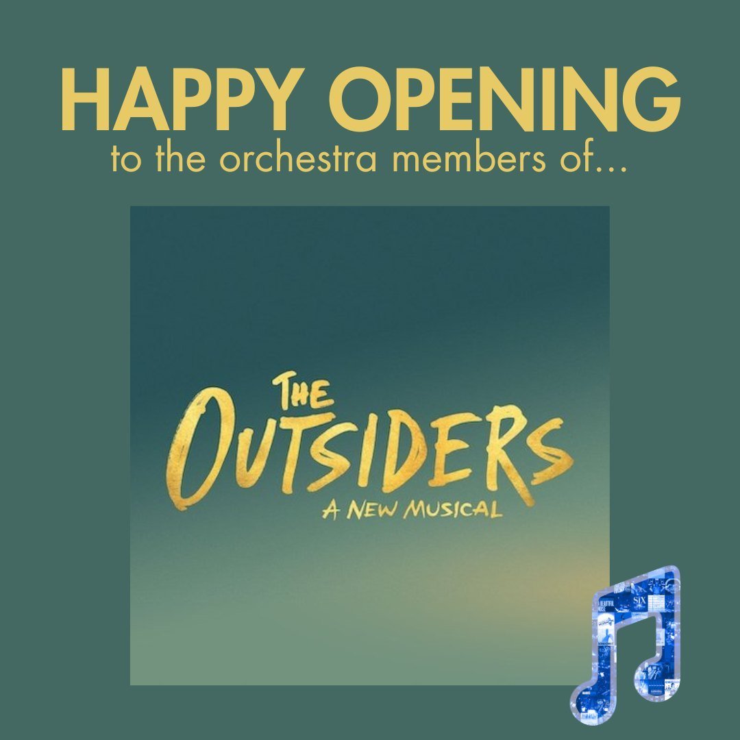 Tonight's the night! Wishing the entire company&mdash;cast, crew, and musicians of @outsidersmusical a very Happy Opening at The Jacobs Theater. #BroadwayMusicians ⁠
⁠
(Corrected)
MATT HINKLEY&ndash;CONDUCTOR/KEYBOARD 2
MARK G. MEADOWS&ndash;KEYBOARD