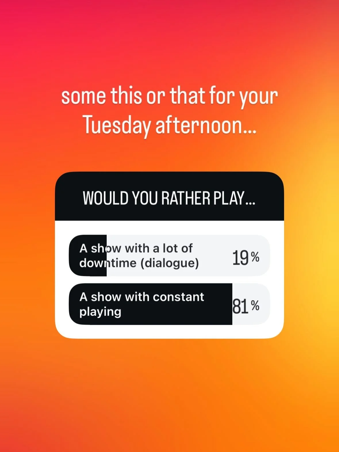 the results of yesterday&rsquo;s This or That are here! Bonus question: do you prefer to play right on top of the click or slightly behind it? (And if your answer is &ldquo;ahead of the click&rdquo;: straight to the principal&rsquo;s office.)