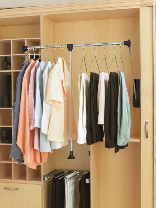 Pull-down closet rod for closet available at rev-a-shelf.com