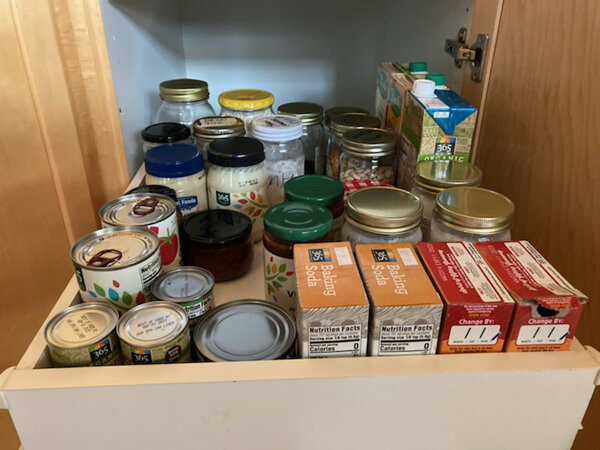 Switching pantry shelves increased storage space
