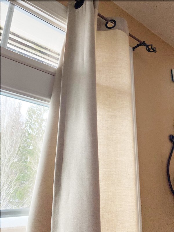 Living room curtain with 2 black spots