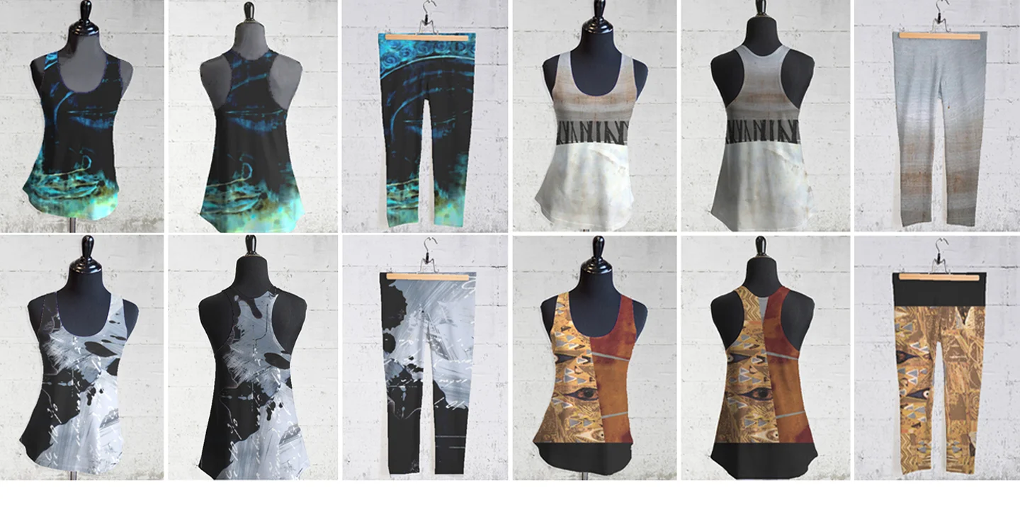 Custom designed racerback yoga tops and capri leggings
