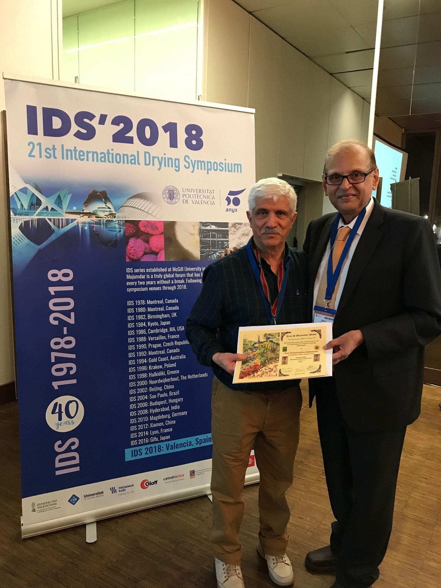 中心成员 Shahab Sokhansanj 教授获得干燥科学卓越奖章