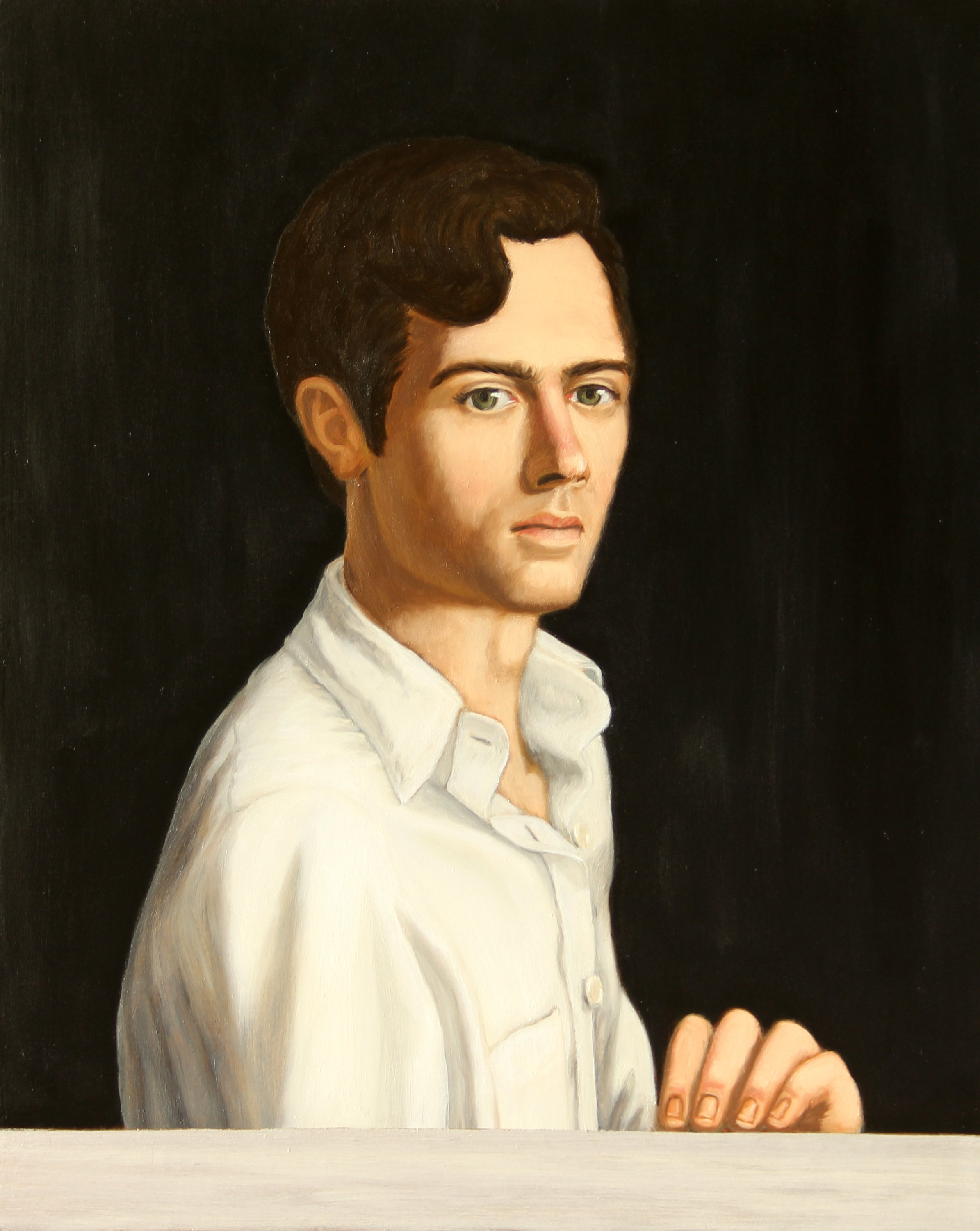 Self Portrait, 2022. Oil on wood. 20 x 16".