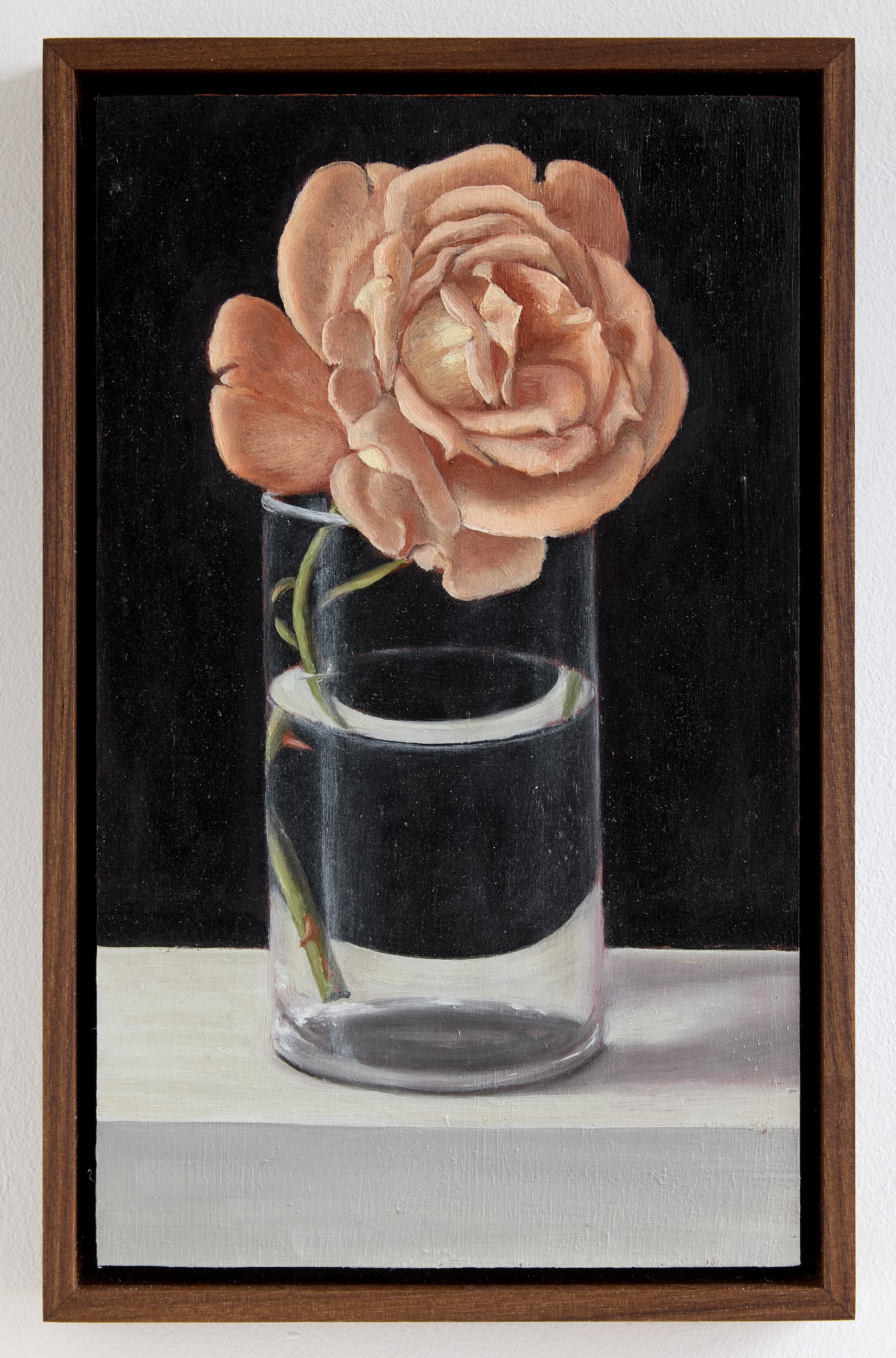 Pink Rose, 2022. Oil on aluminum panel. 10 x 6"