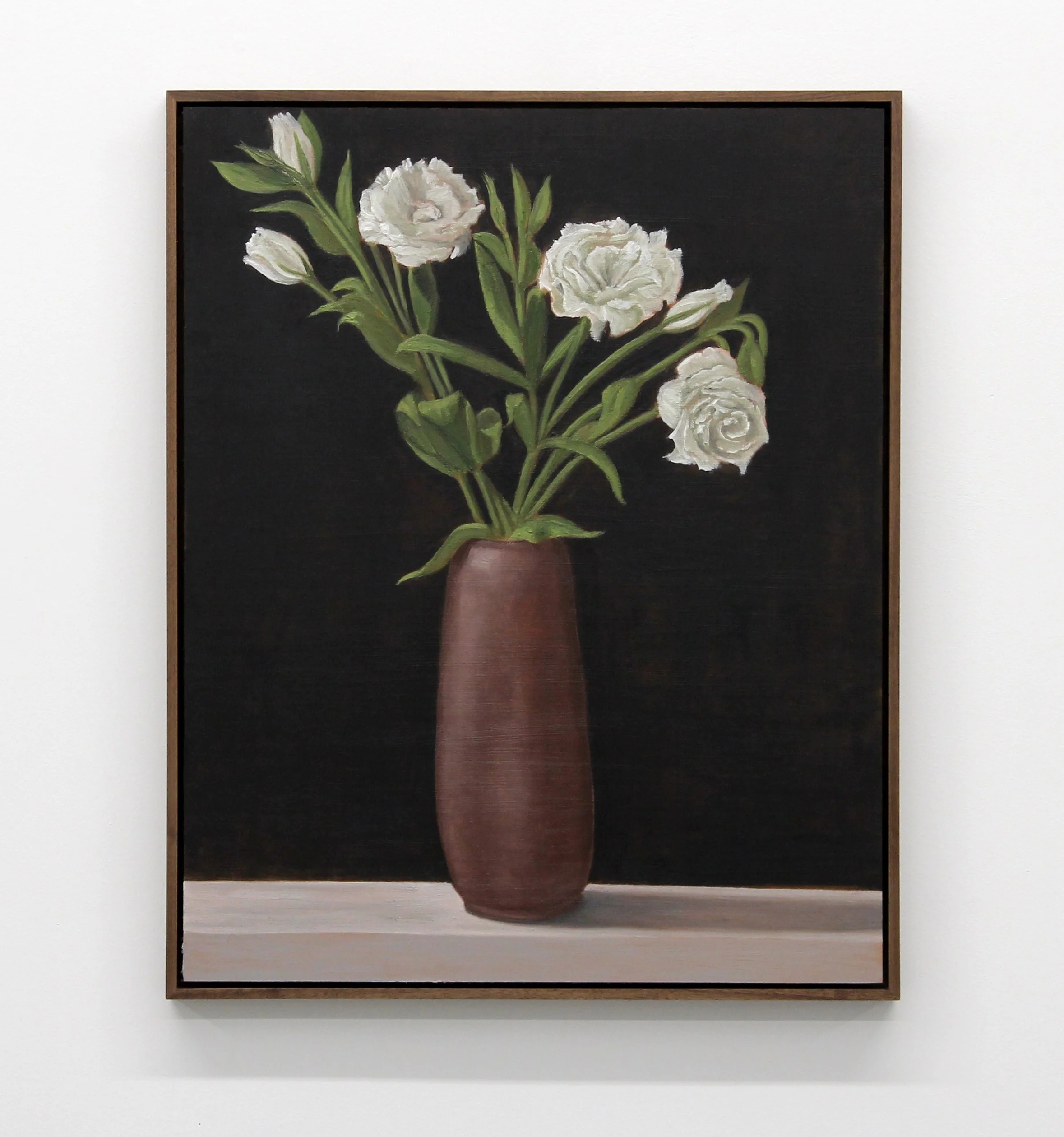 White Lisanthius, 2026. Oil on copper. 20 x 16"