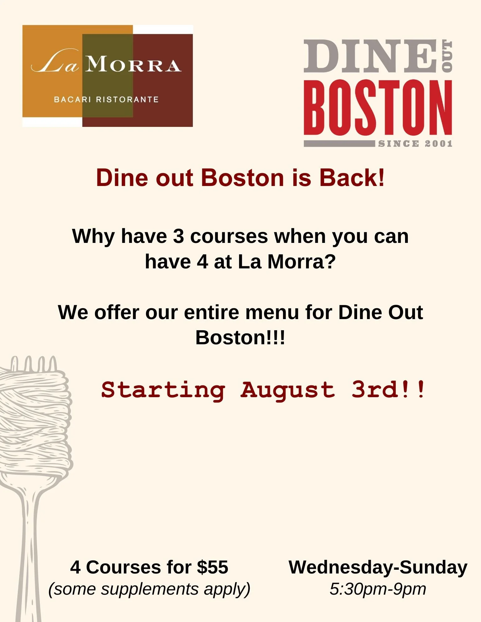 Dine Out Boston 2025 — La Morra