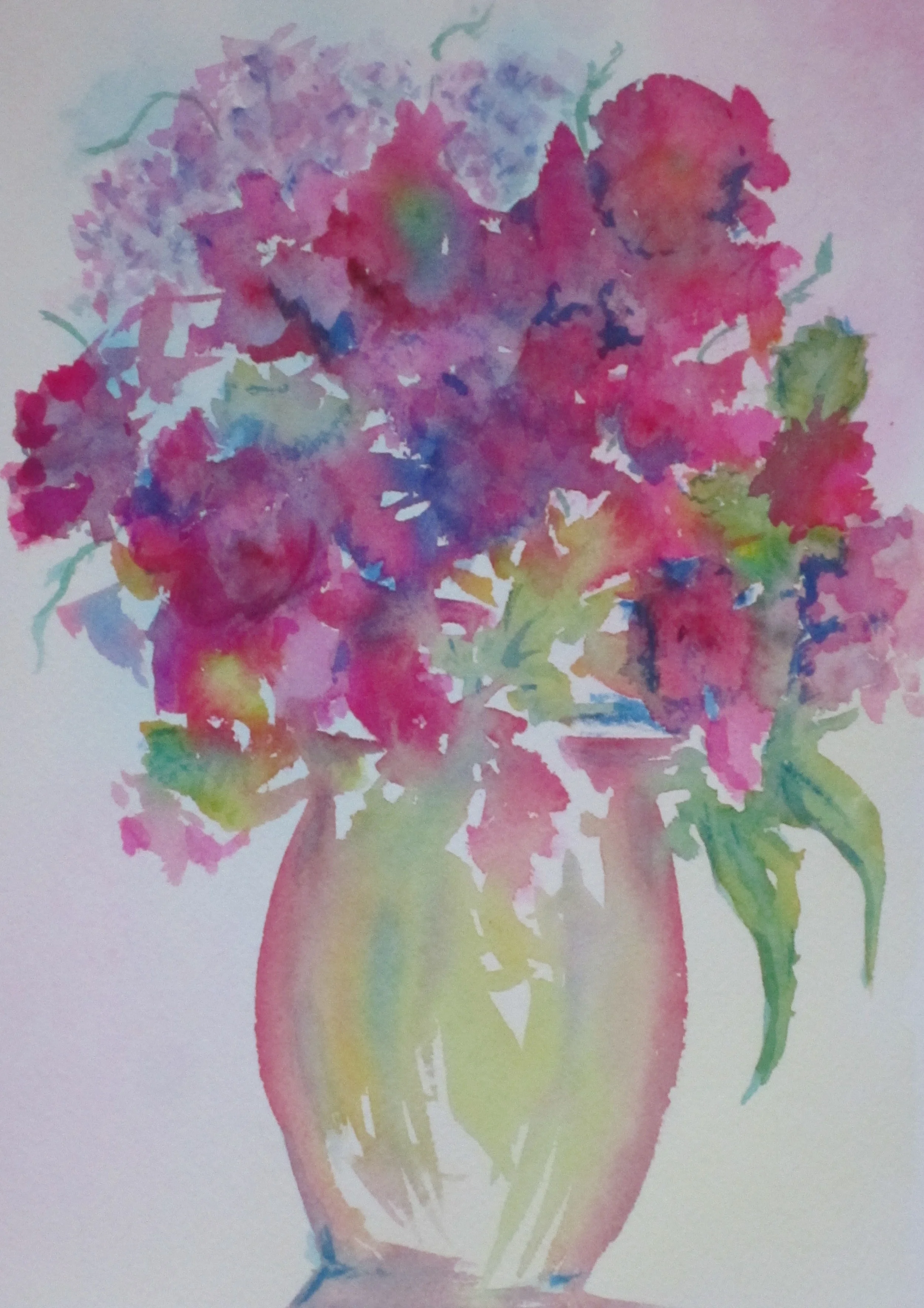 Blooms in Red and Pink (10"x 7") (N/A)