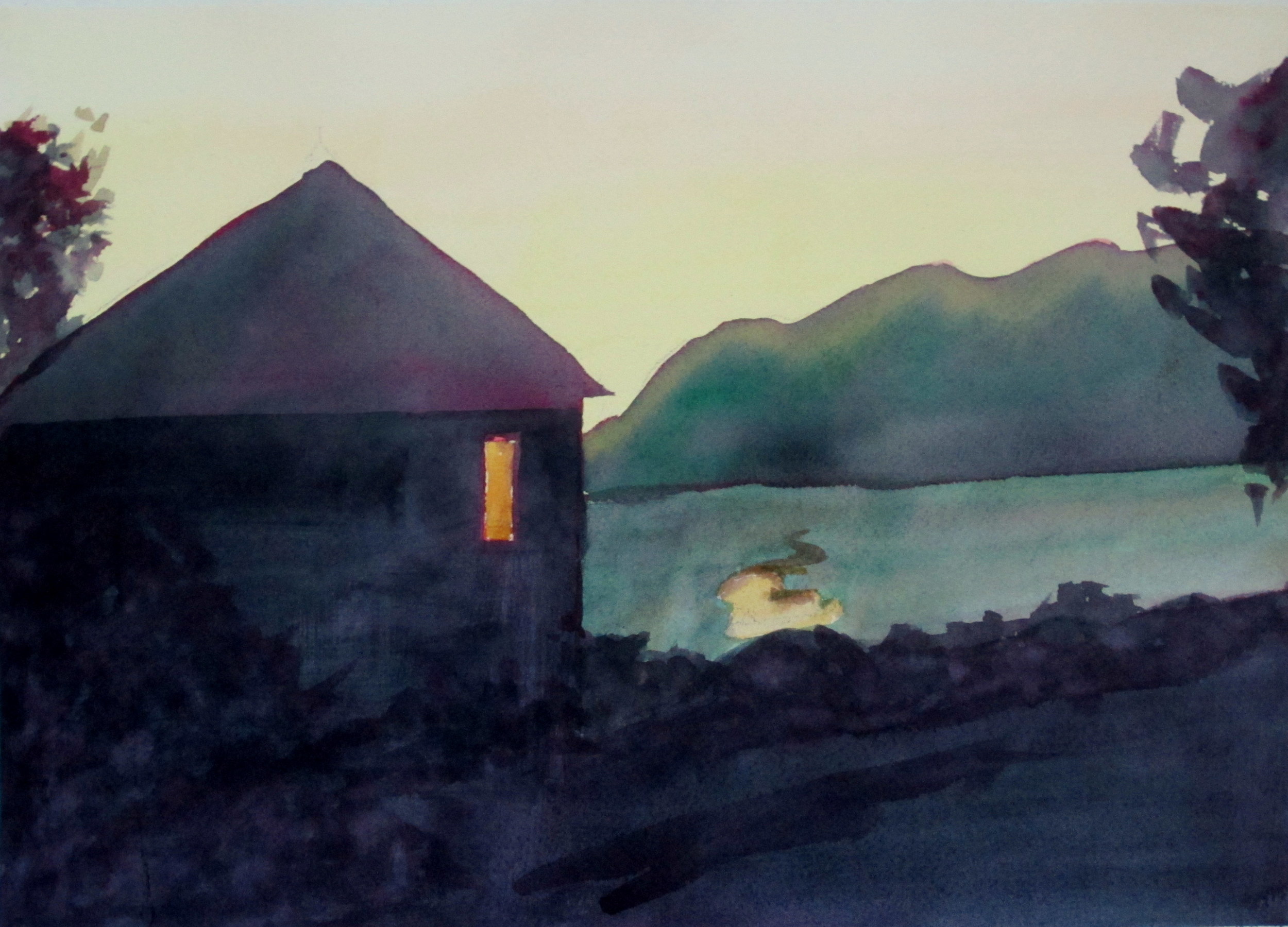 A Light in a Window (10" by 14")