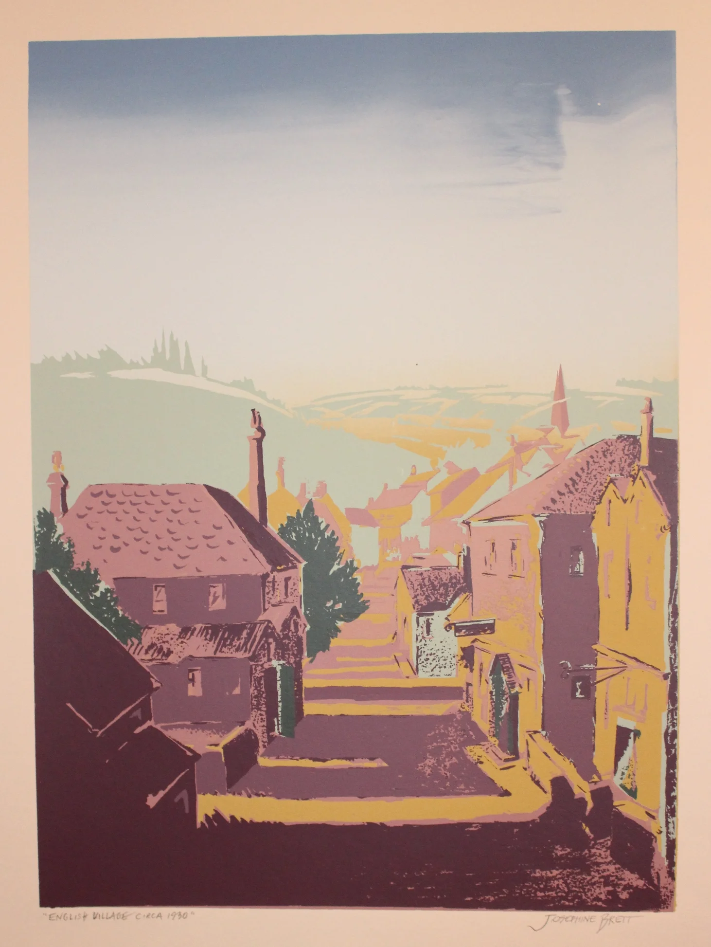 English Village, Circa 1930 (screenprint)
