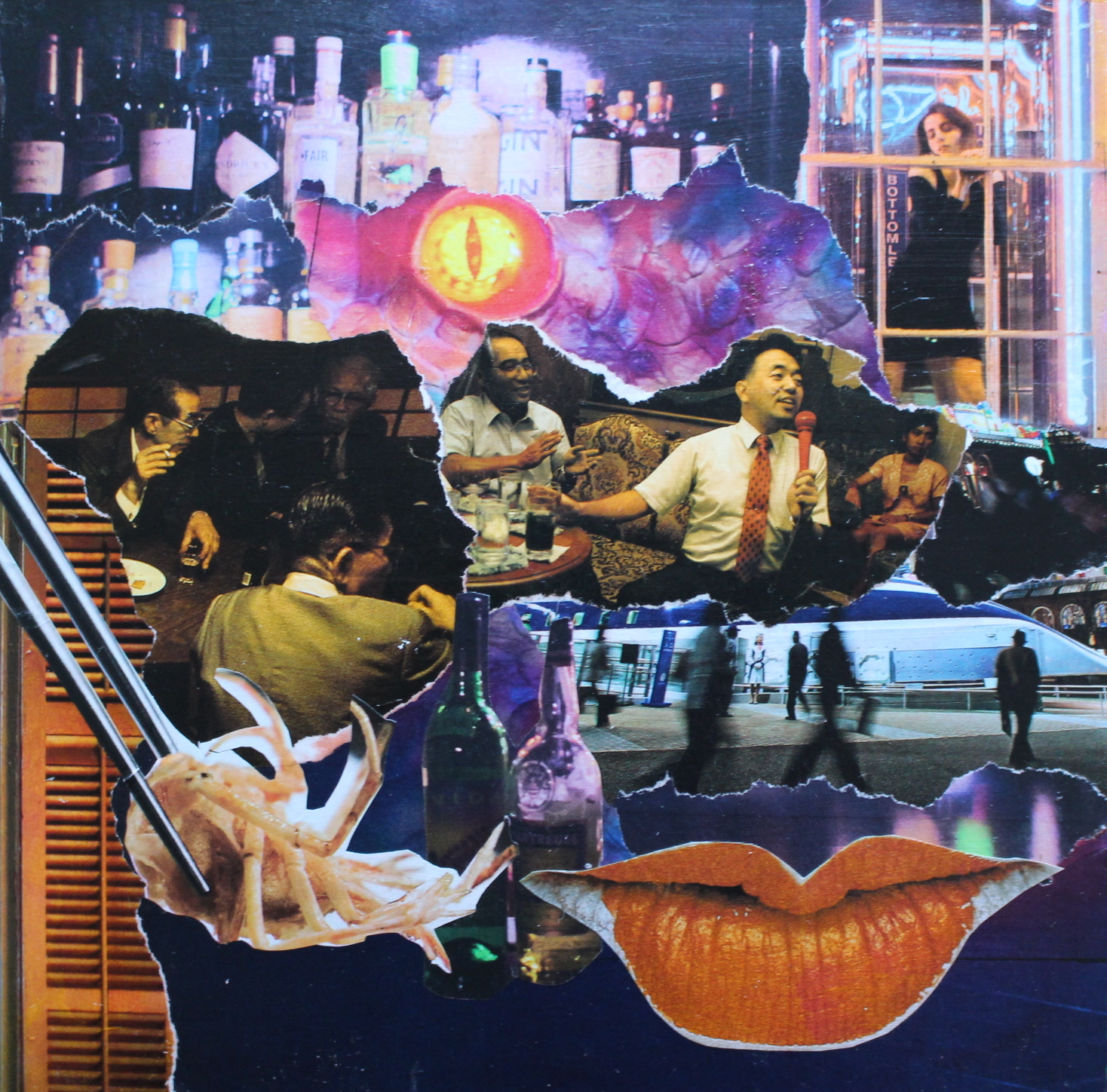 Salarymen after Work (collage, 8"x8")