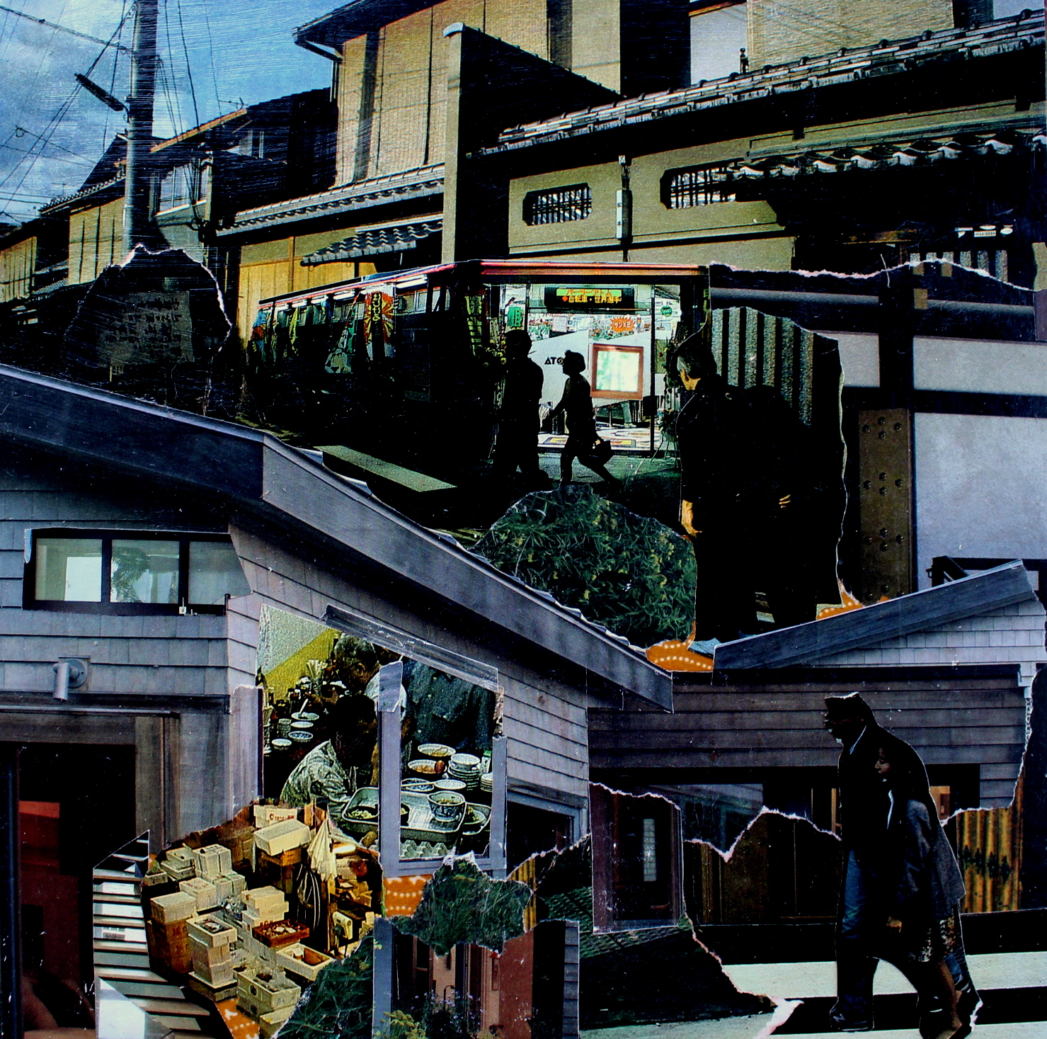 Fading Light, Safe Harbor (collage, 8"x8")