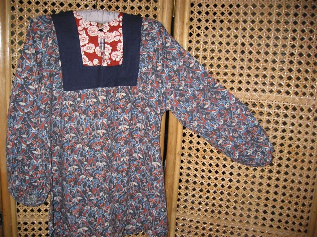 Smock, with Liberty fabric, early 1970s