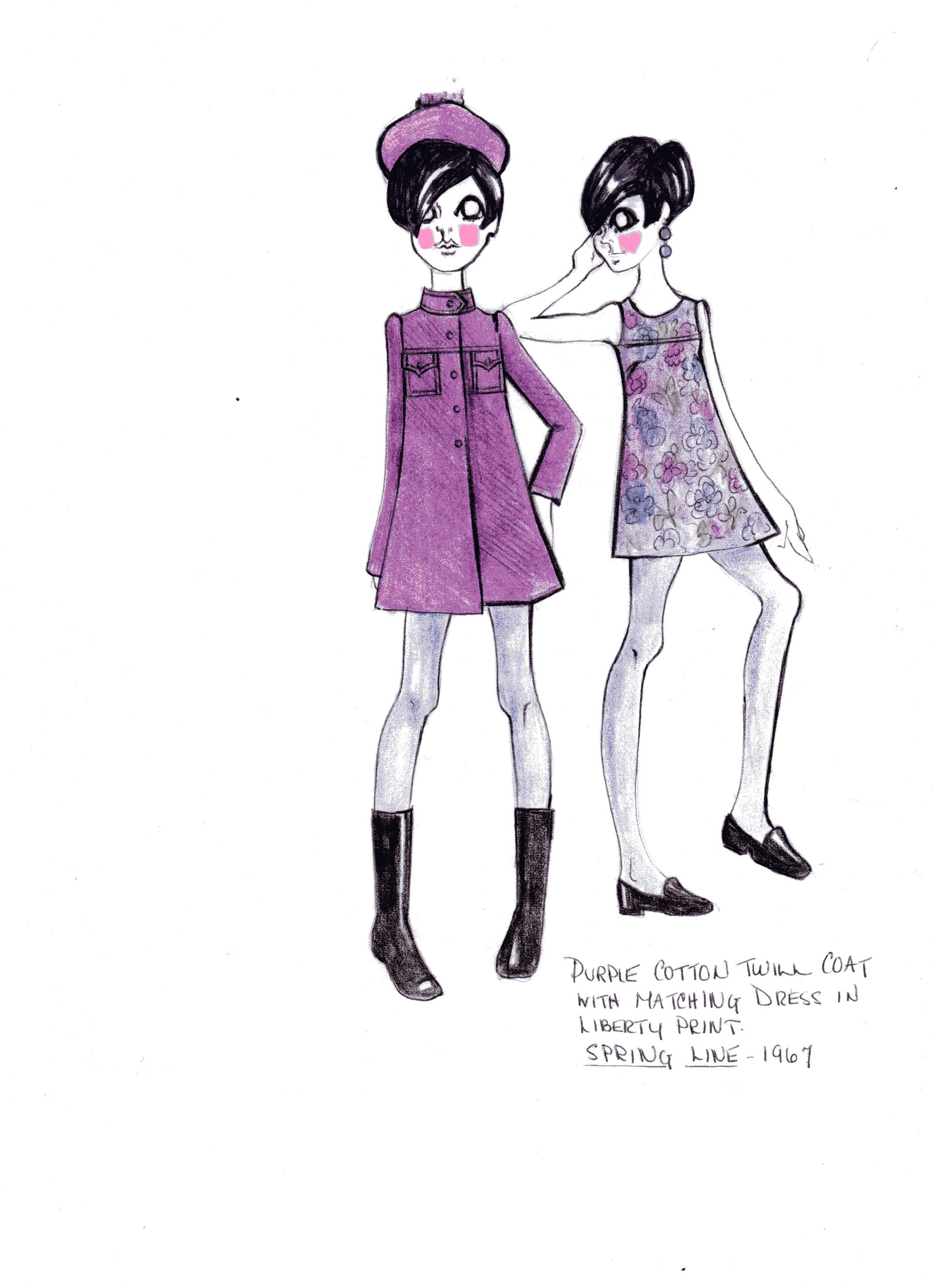 Fashion sketches from Beth's Swinging London period