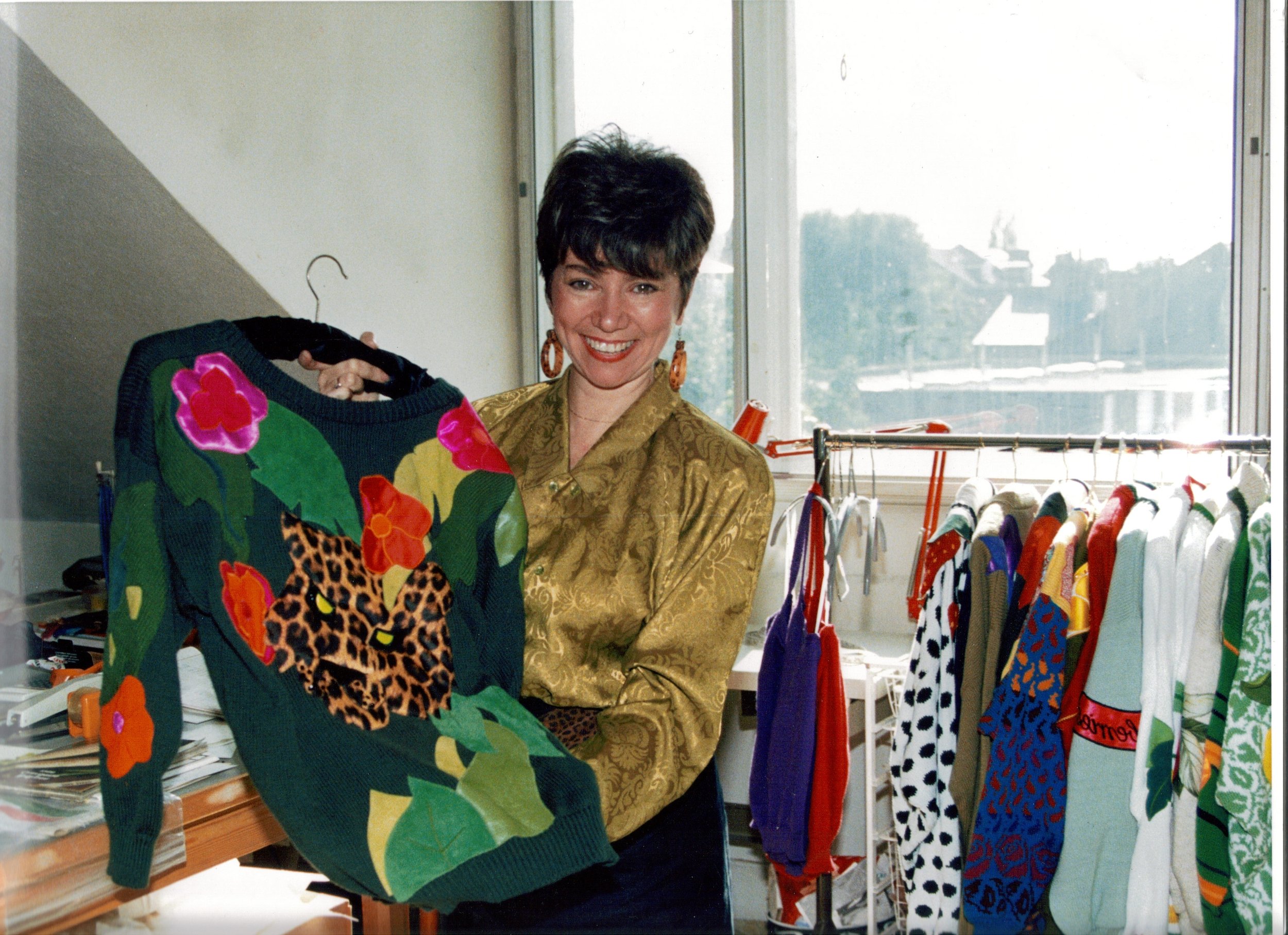Beth in her studio in London, 1980s