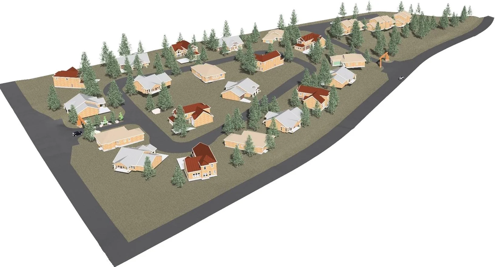  3D Model Rendering of Residential Subdivision