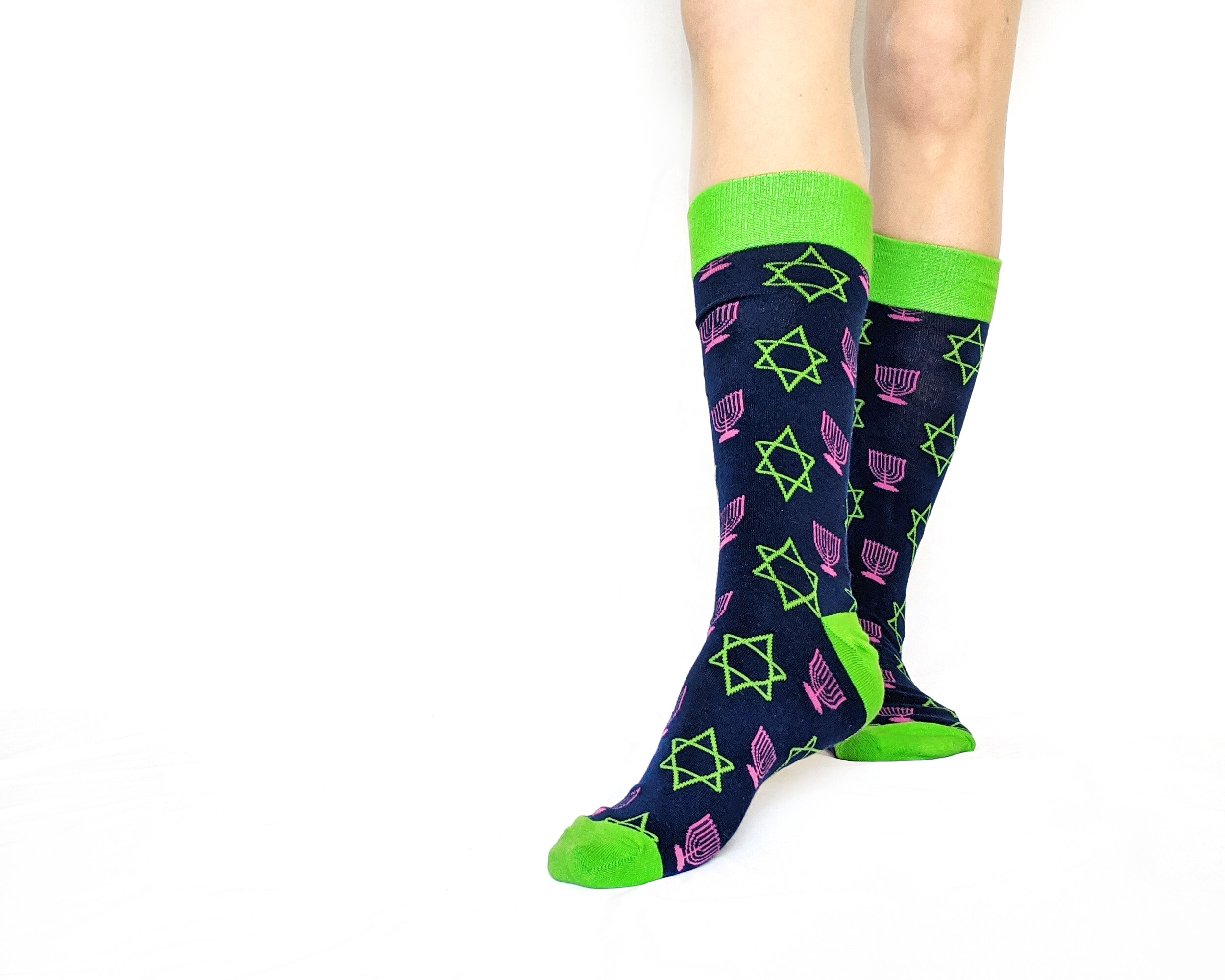Women Fluorescent Cross Straps Socks Cute Refresh Cool Style Soft Calf Hosiery