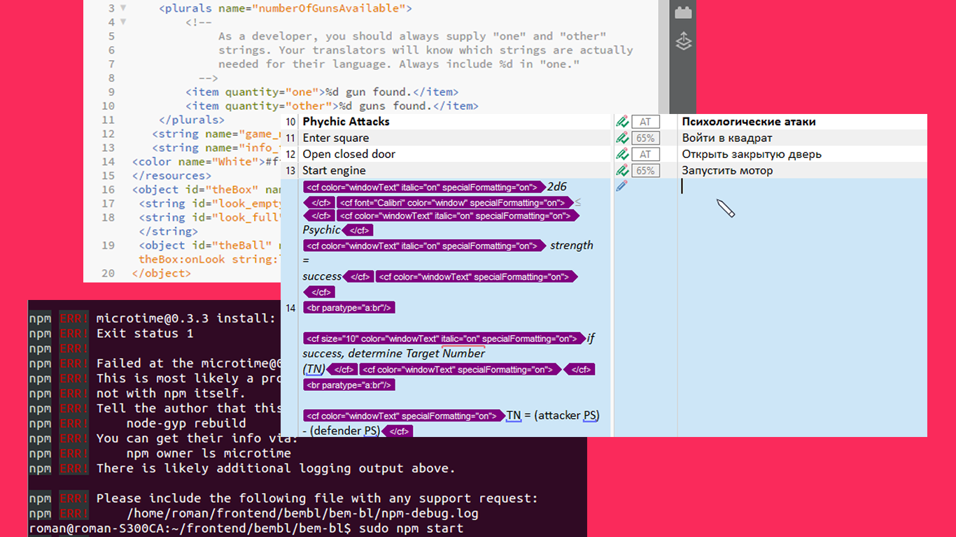Dev’s code soup vs. localizer’s tag/placeholder soup