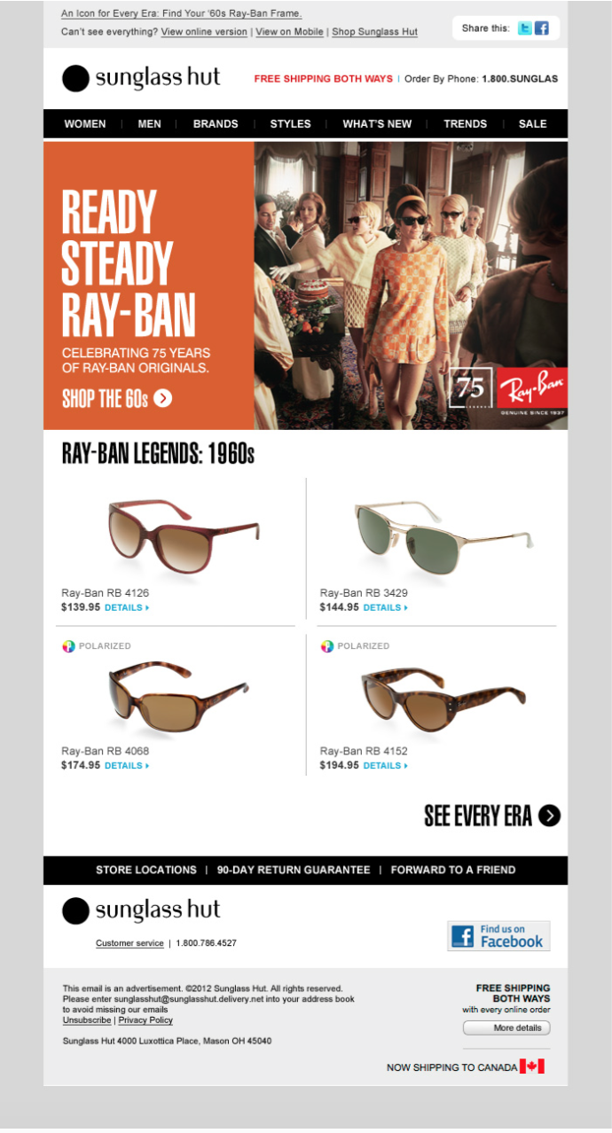 sunglass hut website not working