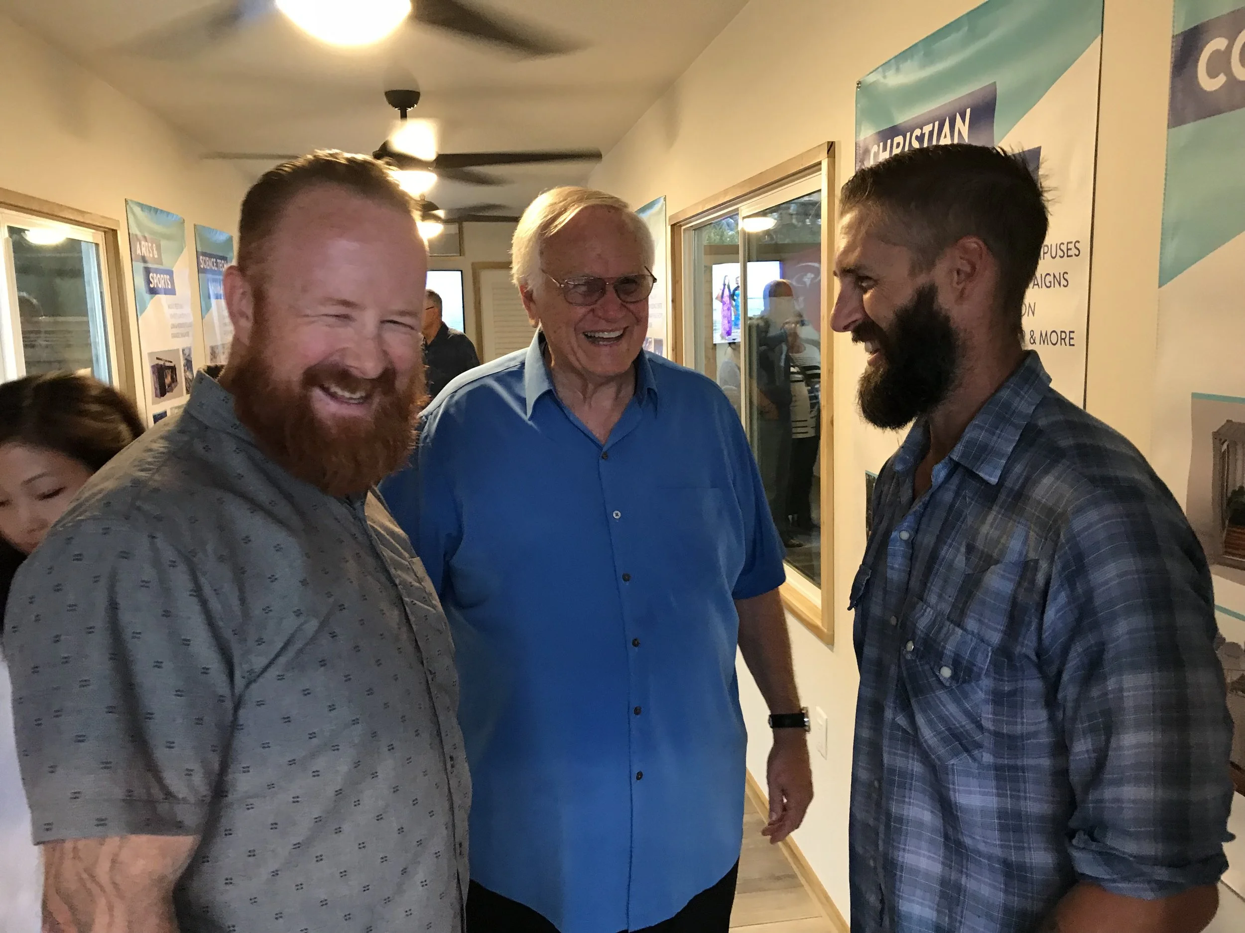 Loren Cunningham seeing the shipping container that Phillip and his team turned into a classroom, that will be used as a model for what we will be sending to developing nations. 